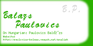 balazs paulovics business card